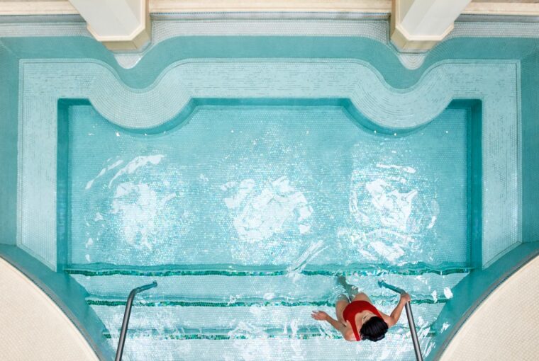 Mineral Pool Woman, The Spa At The Maybourne Beverly Hills, Healthy Living + Travel